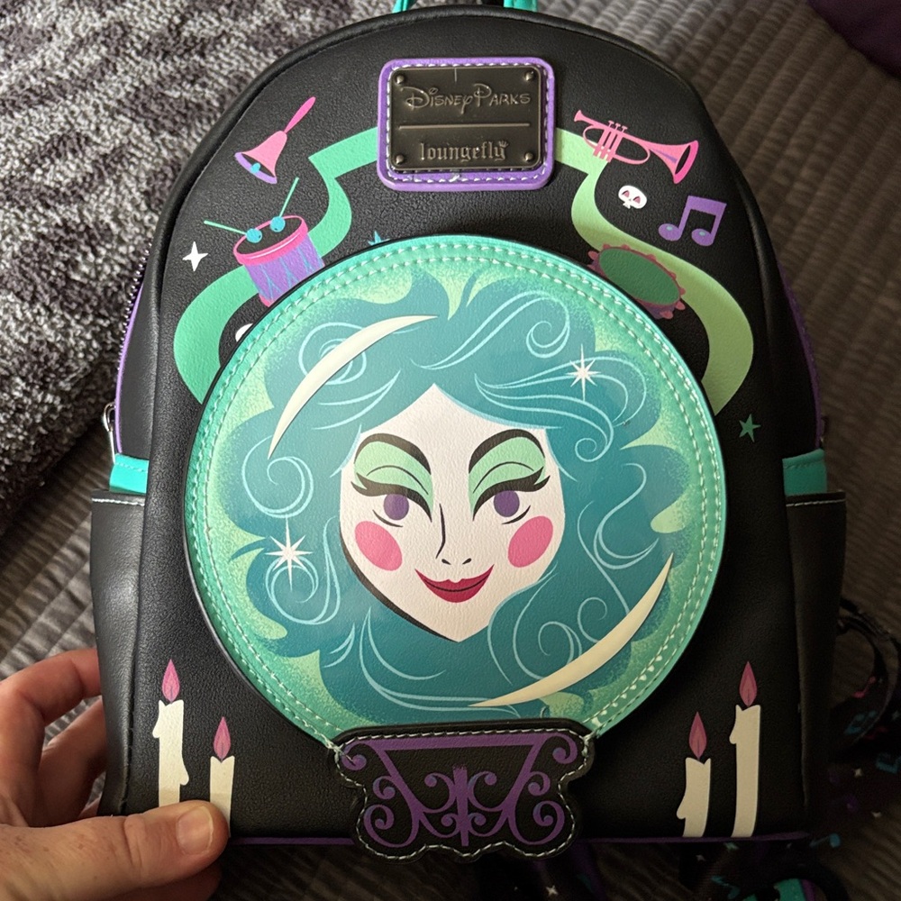 Loungefly Disney Parks Haunted Mansion Backpack - Black, Teal, Purple
